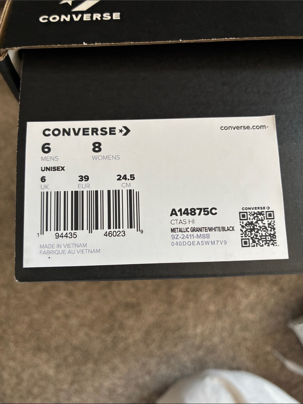 Converse Metallic Silver High Top Sneakers - Picture 5 of 6